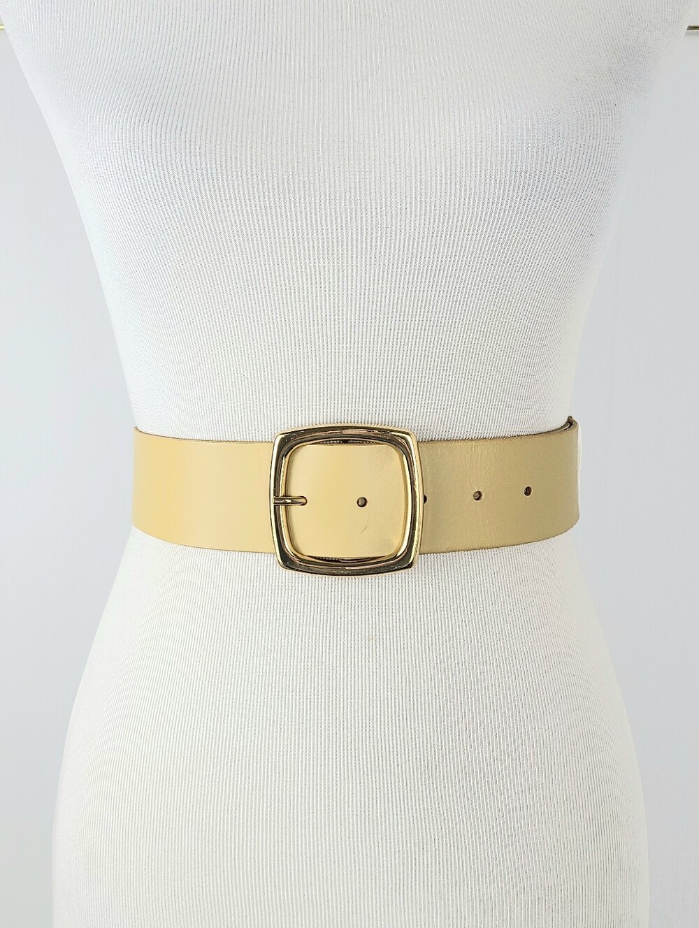 Anthropologie Square Buckle Genuine Leather Belt